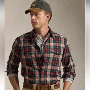 Polo by Ralph Lauren Red and Green Dress Shirt